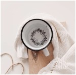 KUBEK 250 ml biały „łąka pszczelarza”