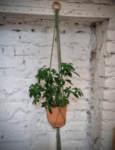 Makrama zielona kwietnik nr 1