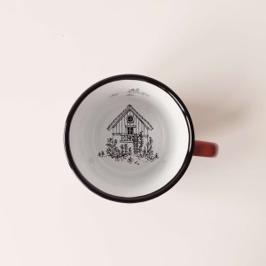 KUBEK 400 ml czerwony "dom rybaka" 
