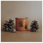 KUBEK 250 ml pomarańczowy „w lesie nocą”