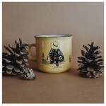 KUBEK 250 ml żółty „liściobranie”